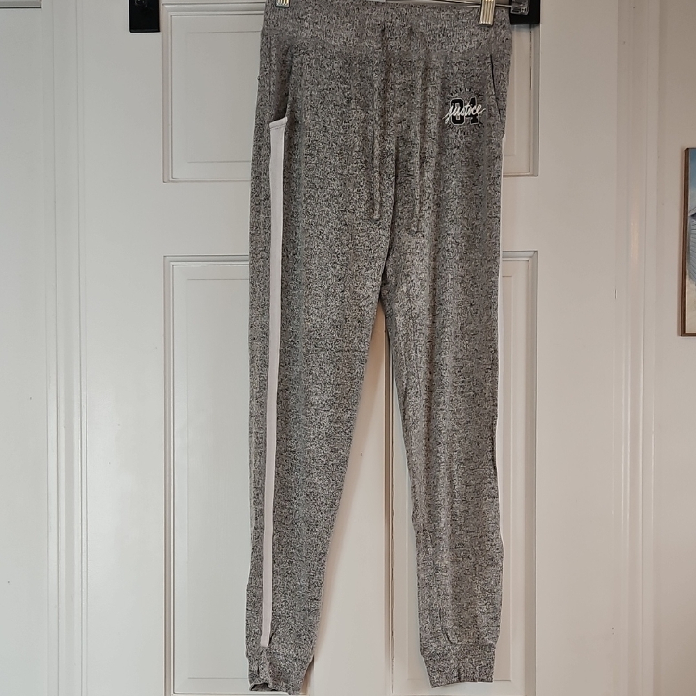 Justice Gray Jogger Sweatpants with Elastic Cuffs